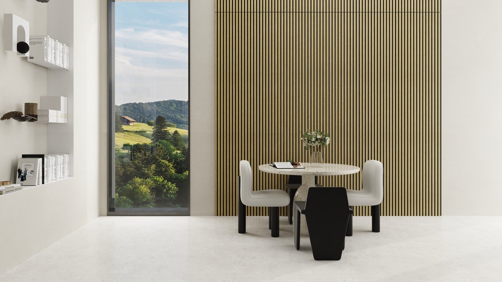 Flexible tambour wall panel